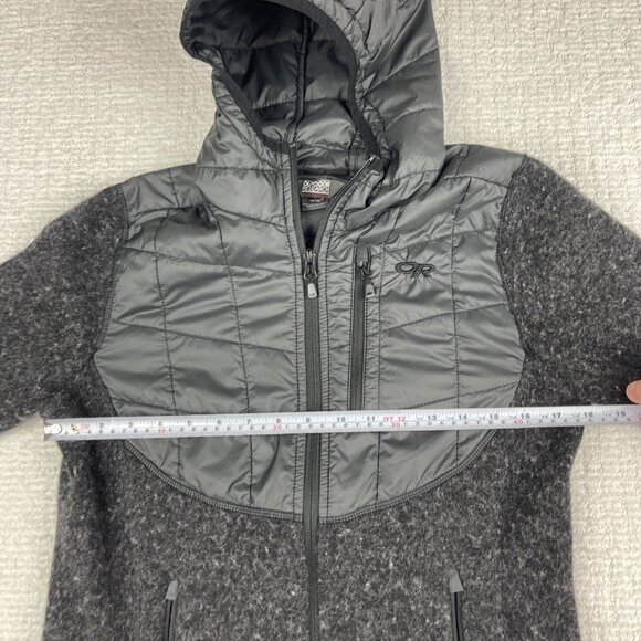 Outdoor Research Women's M Vashon Hybrid Full-Zip Jacket Black Wool Blend - Picture 12 of 16